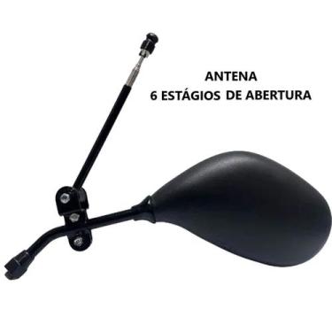 Imagem de Antena Corta Pipa Motoboy Retrovisor Preta Aço Inox - JOJAFER