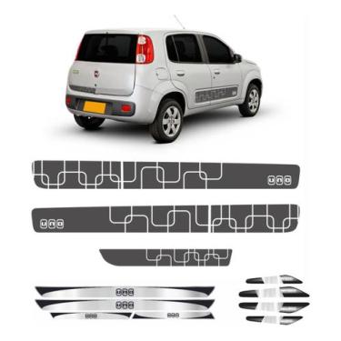 Imagem de Kit Lateral + Traseira + Soleira +maçaneta Uno Vivace Chumbo - Resitan