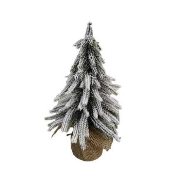 Imagem de Mini Árvore de Natal Pinheiro Nevado com Base de Juta 27cm  Natal Enca