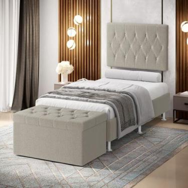 Imagem de Kit Painel Centaurus 100 e Calçadeira Sagitarius Bouclê Aradecor, Bege