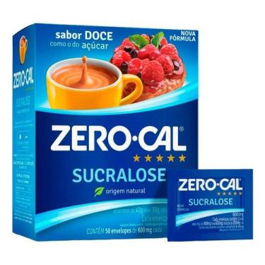 Imagem de Adoçante Zero-cal Pó Sucralose C/50 Envelopes Kit 5 - Zero Cal
