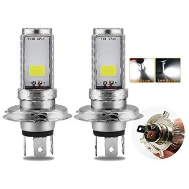 Imagem de YSY Pacote com 2 900 lúmens branco H4 COB 12W lâmpada LED para faróis de motocicleta farol alto e baixo (H4)