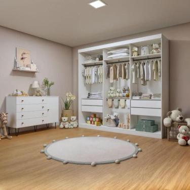 Imagem de Quarto Infantil Closet Isadora com Cômoda 1 Porta 4 Gavetas Aurora Bra
