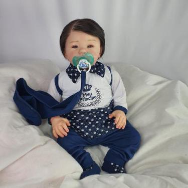 Imagem de Bebê Reborn Menino Muito Realista + Enxoval - Mundo Azul e Rosa