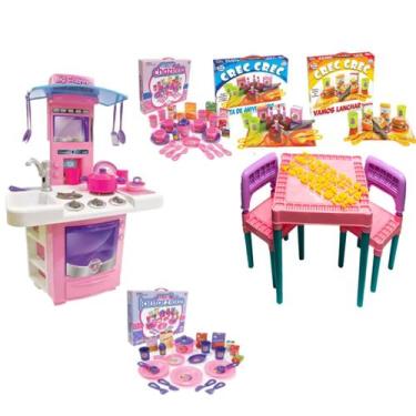 Imagem de Kit Completo Cozinha Big Star Mesinha e Comidinha Crec Crec - Big Star