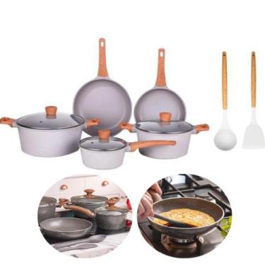 Imagem de Jogo De Panela 10 Pçs Completo Cerâmica Antiaderente Cozinha - bbless,