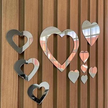 Imagem de Espelho Decorativo De Coração Vazado 10 Peças - MONTELAR MÓVEIS