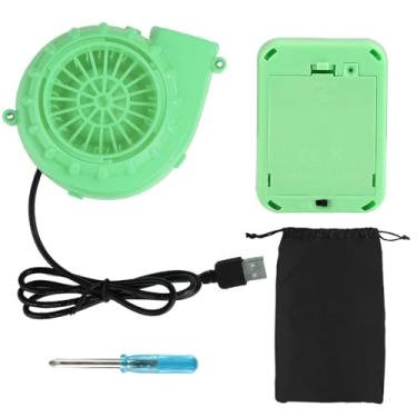 Imagem de lasuroa Costume Fan Blower, 3.54x3.54x1.97in Mini Inflatable Costume Fan Replacement Upgrade for Blow Up Costume Doll Game Clothing Suits Mascot Head Halloween Party (Green)