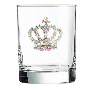 Imagem de THE QUEENS' JEWELS Coroa Aurora Boreal com joias duplas antiquadas, 400 ml – Presente exclusivo para mulheres, aniversário, fofo, divertido, coquetel, não pintado, decorado, deslumbrante, strass