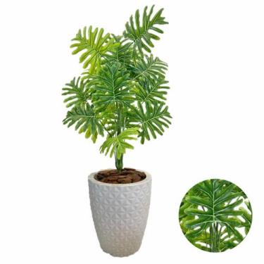 Imagem de Planta Costela De Adão Artificial + Vaso Completo Cores - Flor Imp