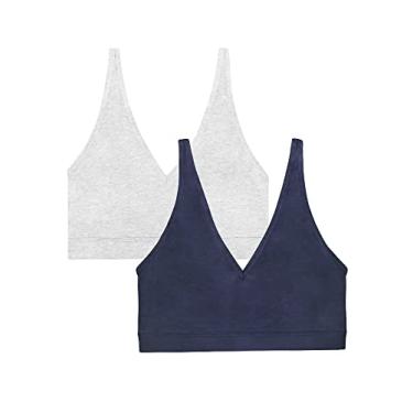 Imagem de Smart & Sexy Sutiã feminino Cloud Cotton Comfort Collection, Azul-marinho/cinza mesclado, P