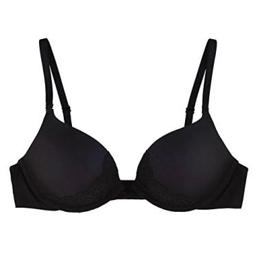 Imagem de Undies.com Sutiã feminino de microfibra com aro duplo push-up para uso diário, Noir Forever, 32B