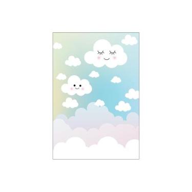 Imagem de Painel De Festa Vertical 1,50 x 2,20 - Nuvens Cute 004 - Via Cores
