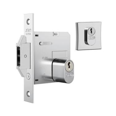 Imagem de Fechadura Para Porta De Correr Stam 1006 Roseta Quadrada Cromada