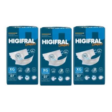 Imagem de Kit C3 Fraldas Unissex Geriátricas Comfort Tam XG - Higifral - Eurofra