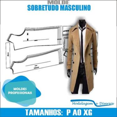 Imagem de Molde De Sobretudo Masculino, Modelagem&Diversos, Tamanhos P Ao Xg