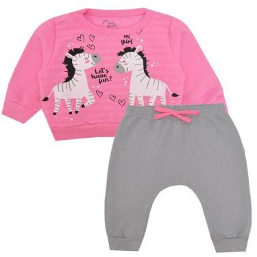 Imagem de Conjunto de Moletom Menina Bebê Inverno - Kiiwi, Kw055 pink, P