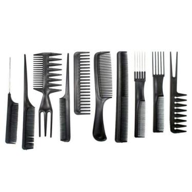 Imagem de Kit 10 Pentes De Corte Cabeleireiro E Barbeiro Profissional - LOJABARB