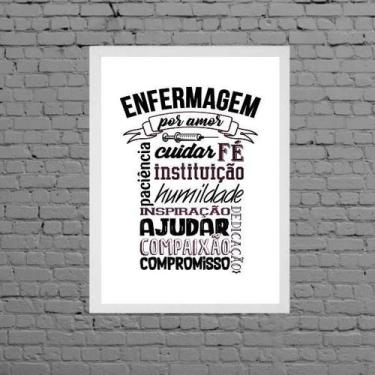 Imagem de Quadro Profissão Enfermagem Por Amor 33x24cm - Quadros On-line, Madeir