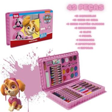 Imagem de Kit Maleta Artística Patrulha Canina Divertida Infantil Skye 42 Peças 