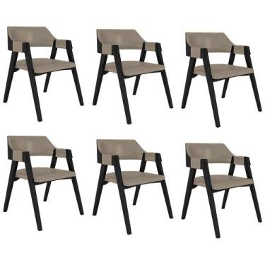 Imagem de Kit 6 Cadeiras Sala de Jantar e Jogos Carteados Madeira Maciça Poker P