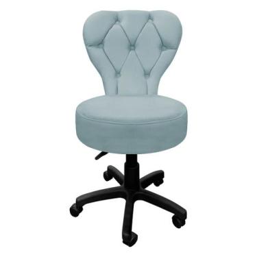 Imagem de Cadeira Mocho SOFT Escritório Estética Veludo - SOFA STORE, Veludo Azu