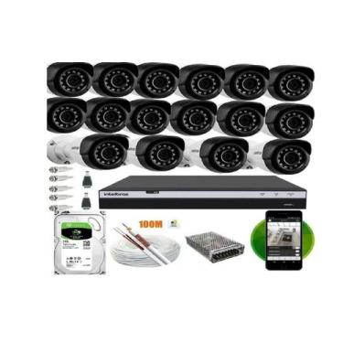 Imagem de Kit 16 Câmeras Segurança Intelbras Full Hd 1080p 1220b + 3tb