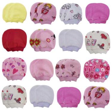 Imagem de Kit Luvinha Bebe Algodão Luva Infantil Sortida Maternidade Rescem Nasc