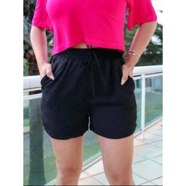 Imagem de ALows AL Feminina Shorts   tecido duna com elástico PLUS EXTRA - mundo