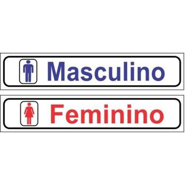 Imagem de Placa Banheiro Masculino E Feminino Sanitário 25x5cm - Royal Art