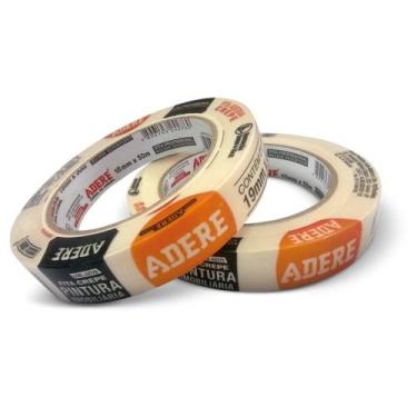 Imagem de Fita Crepe Uso Geral Palha 24 mm x 50 m Pacote com 05 Rolos Adere