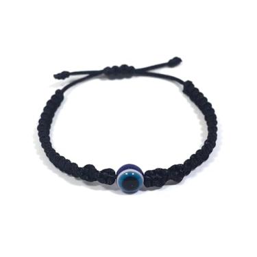 Imagem de Pulseira ajustável | Olho turco/grego | Kabbalah | Amuleto de corda vermelha e preta | Casais | Família | Melhores amigas | Mulheres | Homens | Meninas | 10.5 inch | Resina | 7 nós | Proteção | Contra negatividade | Ajustável (Preta, Tamanho único)