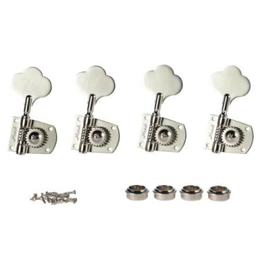 Imagem de KAISH Afinadores de baixo níquel trevo folhas de afinação de baixo teclas de afinação de baixo para padrão/Highway One Series Jazz J Bass/Precision P Bass