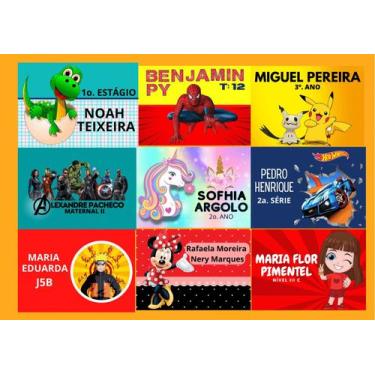 Imagem de Etiqueta Escolar kit com 126 Etiquetas com o seu Personagem - Mamg, Br