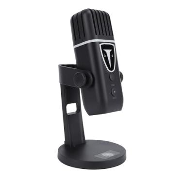 Imagem de Microfone Condensador para Jogos USB Com Chip HiFi, Streaming Live Studio PC Mic Rotate Gain Key, Suporte de Luz Ambiente para Gravação de Jogos
