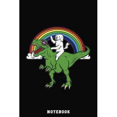 Imagem de Great Pyrenees Riding Dinosaur Funny Dog Gift Notebook: Cute Trendy Dinosaur Wide Ruled Paper Notebook Journal | Pretty Wide Blank Lined Workbook for ... for Home School College for Writing Notes