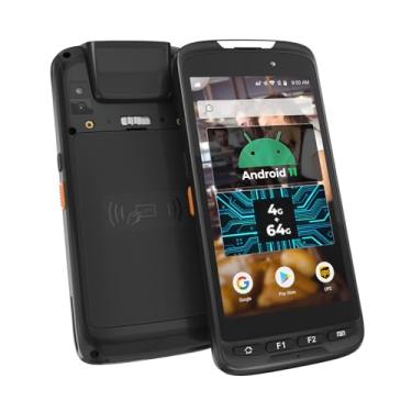 Imagem de SVANTTO Scanner de código de barras Android, scanner de código de barras Falsh Zebra de 4 + 64 GB, tela inteira, 12.7 cm, Android 11, computador móvel, bateria removível, scanner de código de barras