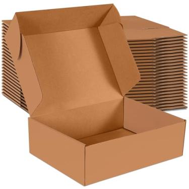 Imagem de JOWLOT Conjunto de 20 caixas de transporte de 12x9x4 polegadas, caixa de papelão ondulado marrom, mailer de literatura para embalagem de envio, movimentação e armazenamento