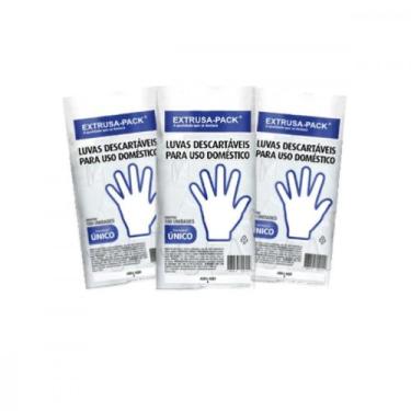 Imagem de Luva Descartavel Extrusa Polietileno Com 100 Pecas 7632
