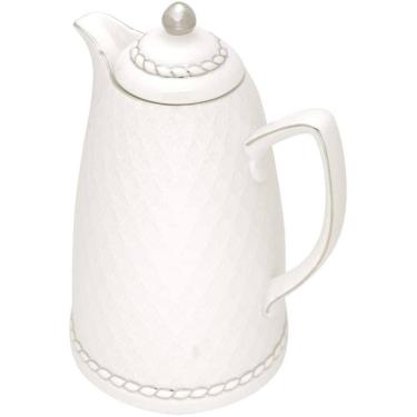 Imagem de Garrafa Térmica De Porcelana Branco E Prata