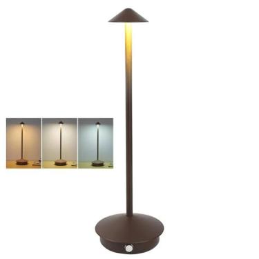 Imagem de Luminaria de Mesa LED 3 Ton Controle de Intensidade Abajur USB Bateria