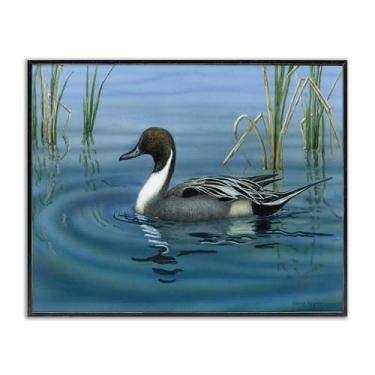Imagem de Stupell Industries Pintail Loon in Pond Black Framed Giclee Wall Art Design por Valerie Rogers, 76 x 61 cm