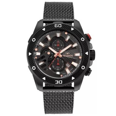 Imagem de Relógio TECHNOS masculino carbon cronógrafo preto JS15FS/1F