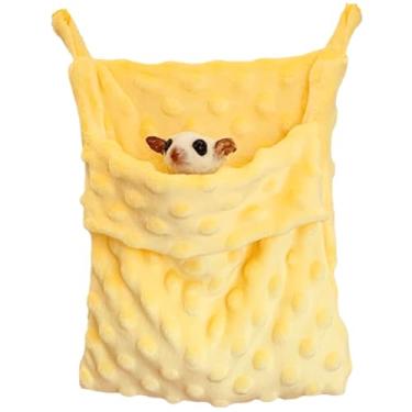 Imagem de Bolsa de transporte Sugar Glider com alça ajustável para planadores, furão, rato, ouriço, hamster, pequenos animais de estimação (amarelo)