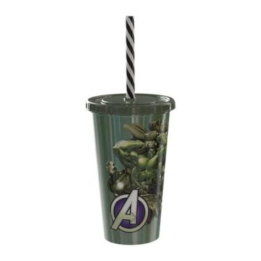 Imagem de Copo Com Canudo Hulk Vingadores Shake - 500ml