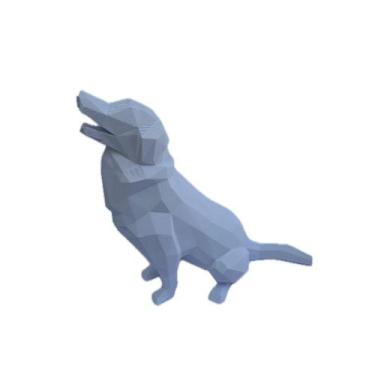 Imagem de Estátua Cachorro poligonal - Impressão 3D - FLEX3D, Branco