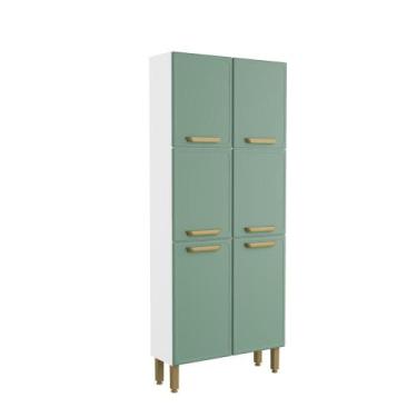 Imagem de Armário Paneleiro de Aço 6 Portas Bella Bertolini, Verde/Branco