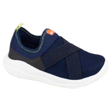 Imagem de Sapato Infantil Calce Fácil Tenis Menino Minipasso Juvenil Marinho, Cinza e Preto (Marinho, BR, Criança de 9 a 12 anos, Numérico, 35)