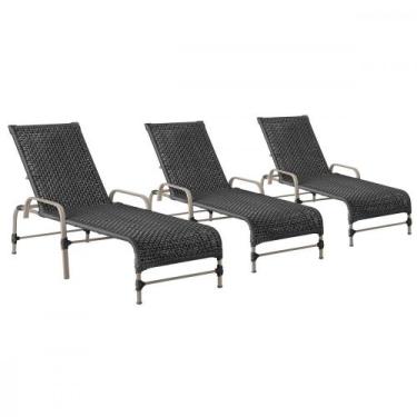 Imagem de 3 Espreguiçadeiras Reclinavel Catar Fendi Corda Nautica Trama Original