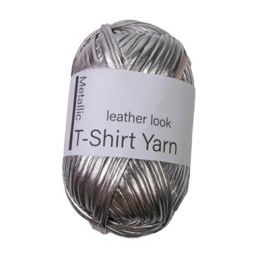 Imagem de Fancyes Camiseta metálica Fio de brilho de 40m de tricô brilhante Fio de maconha de crochê para projetos de costura de cobertor Chaves, Cinza Escuro